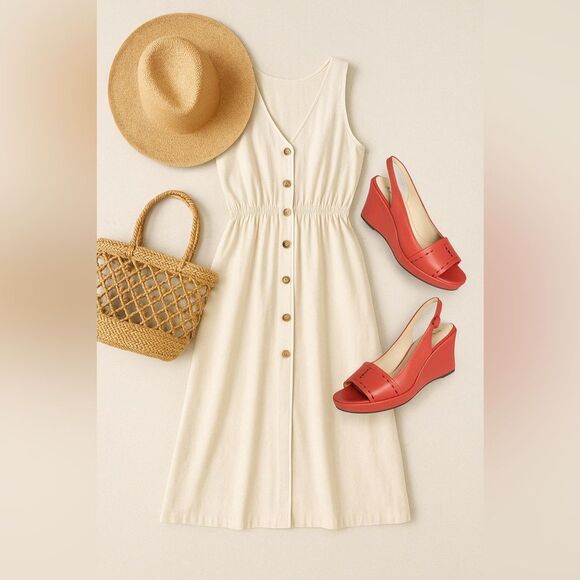 NEW VTG Bruno Magli Italian Leather Wedge Sandals Papavero Red Y2K, 39.5 US 9.5 - Picture 9 of 15